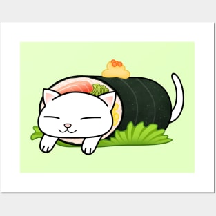 Chubby Cat Futomaki Sushi Posters and Art